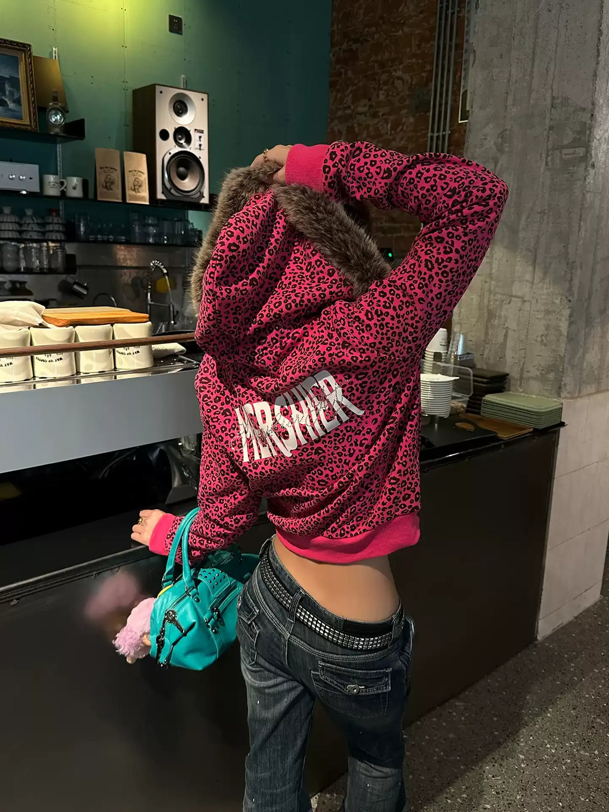 HABON Leopard Fur Hoodie