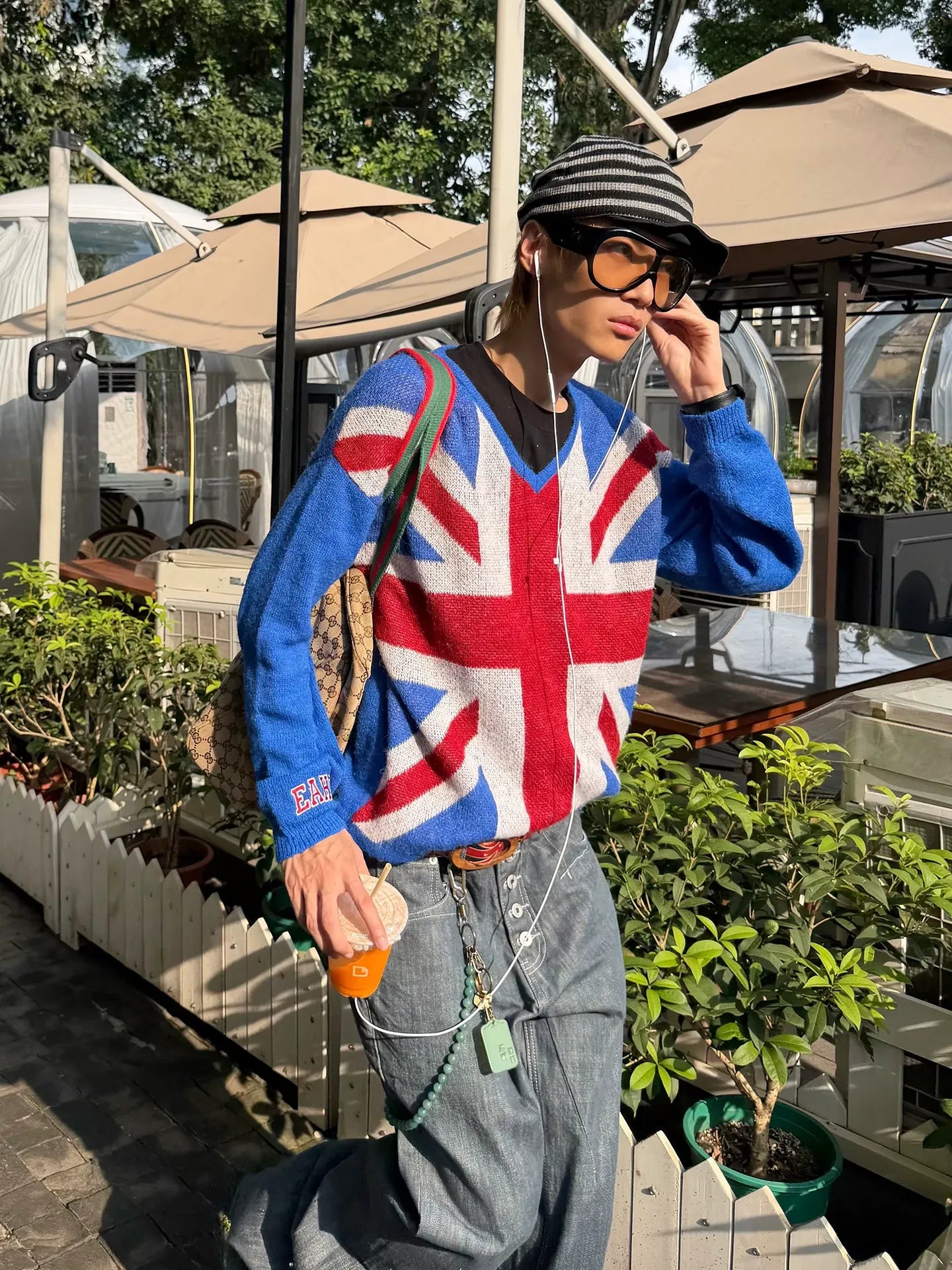 HABON British Flag Knit Sweater