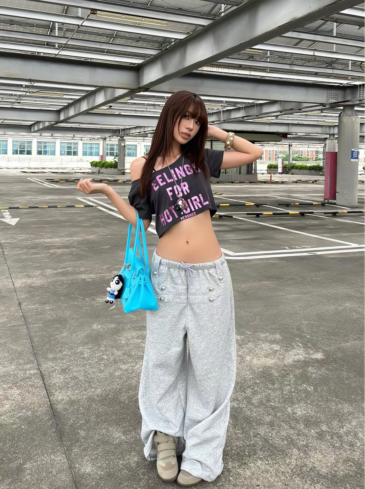 HABON Double-Breasted Sweatpants