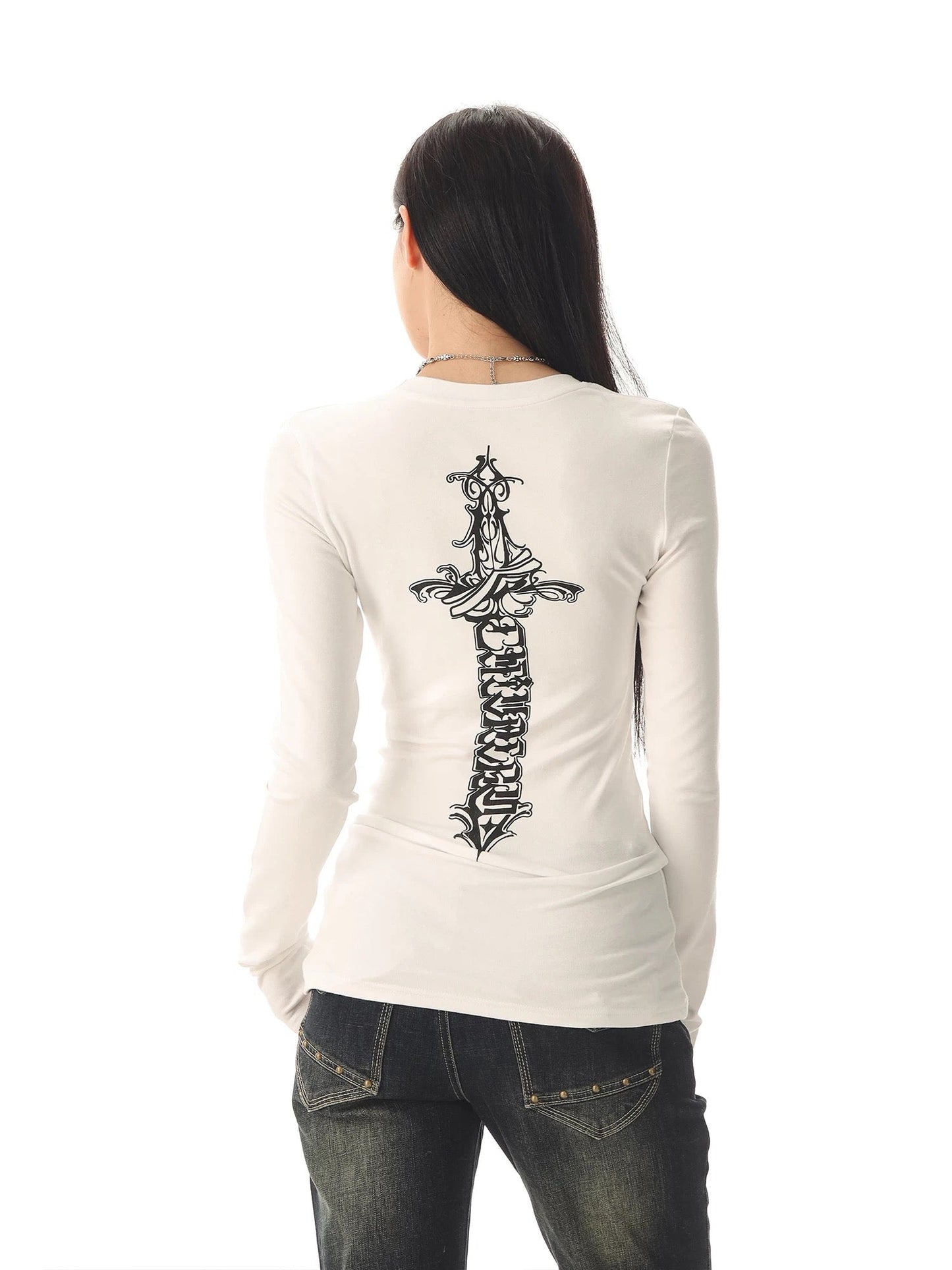 Cross-back Slim V-neck