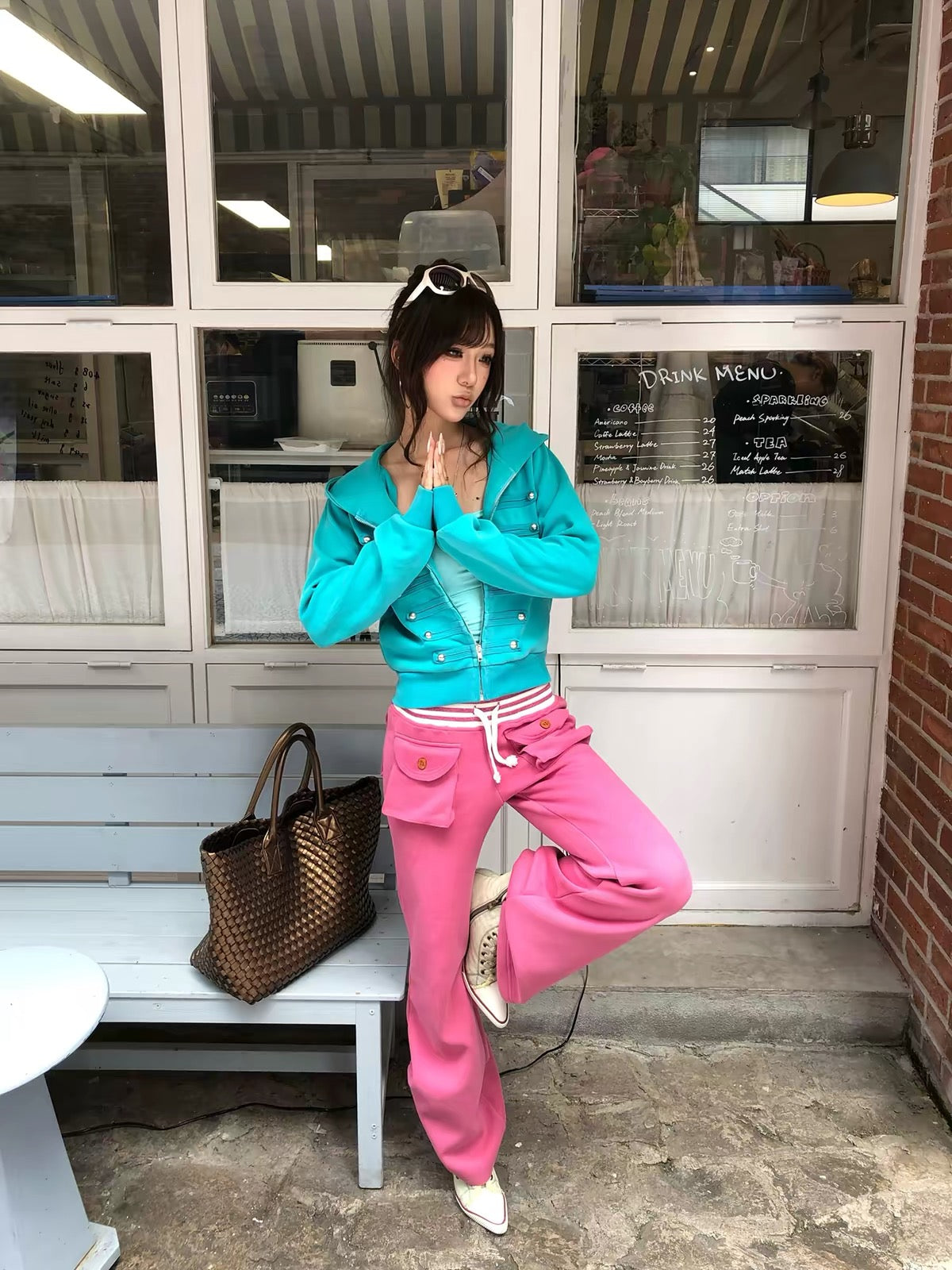 BAD UNNI Striped Pocket Flare SweatPants