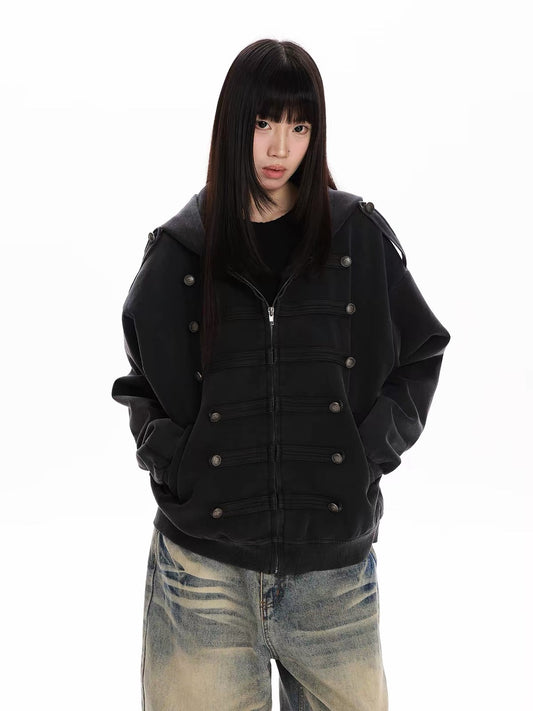 BAD UNNI Napoleon Vintage Zip-Up Hoodie