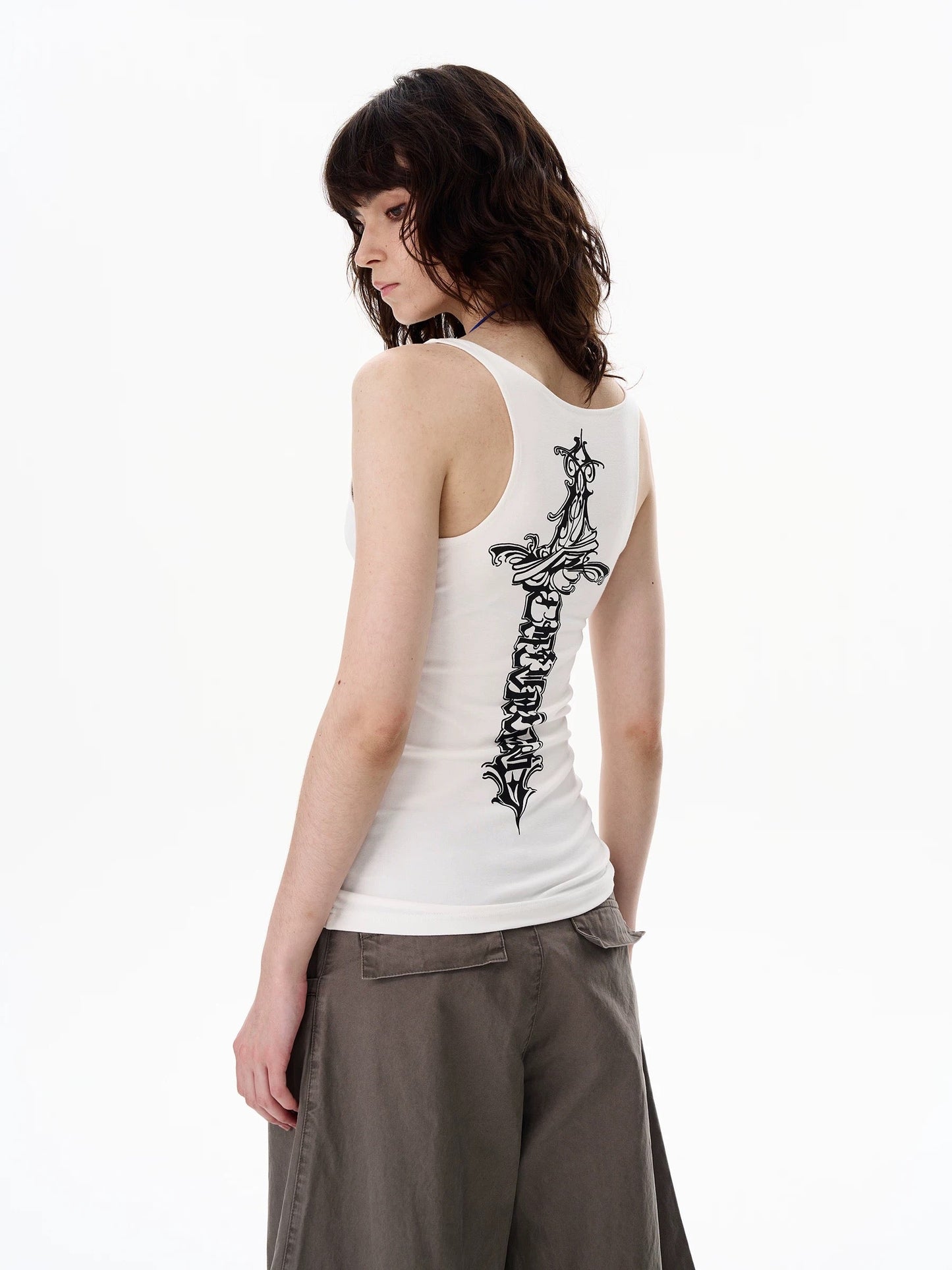 Cross-back Slim V-neck