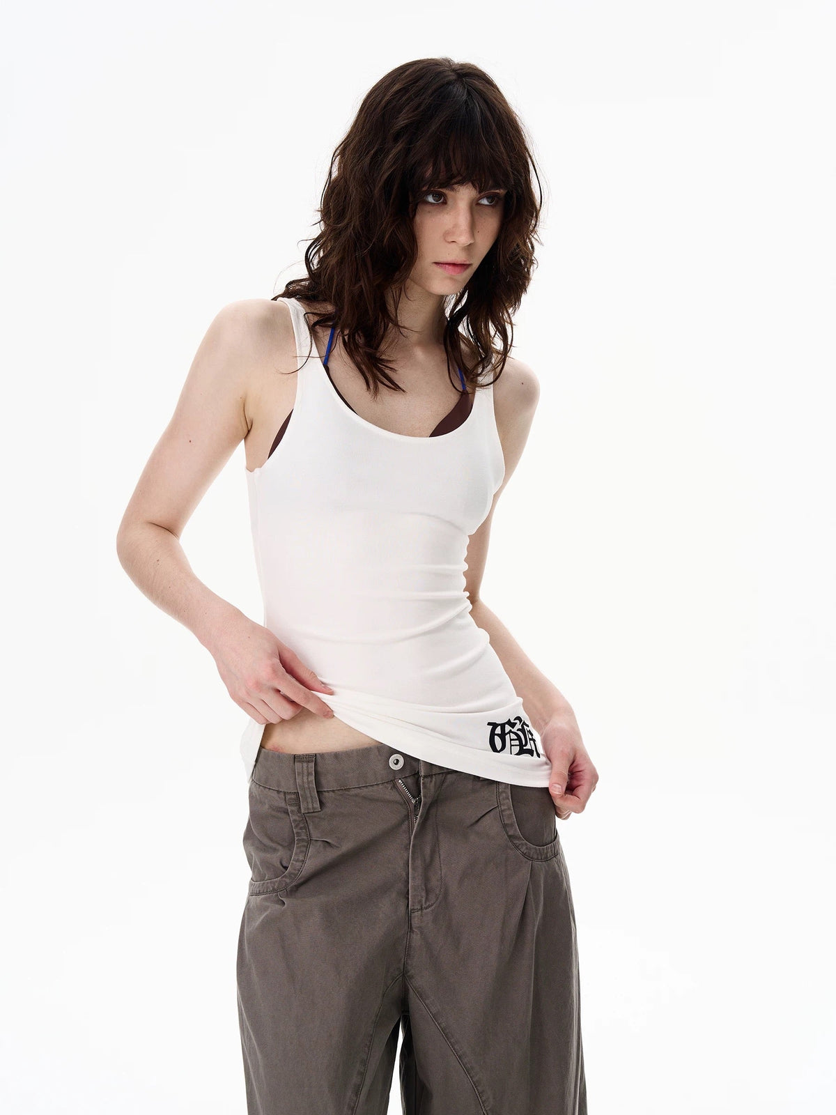 Cross-back Slim V-neck