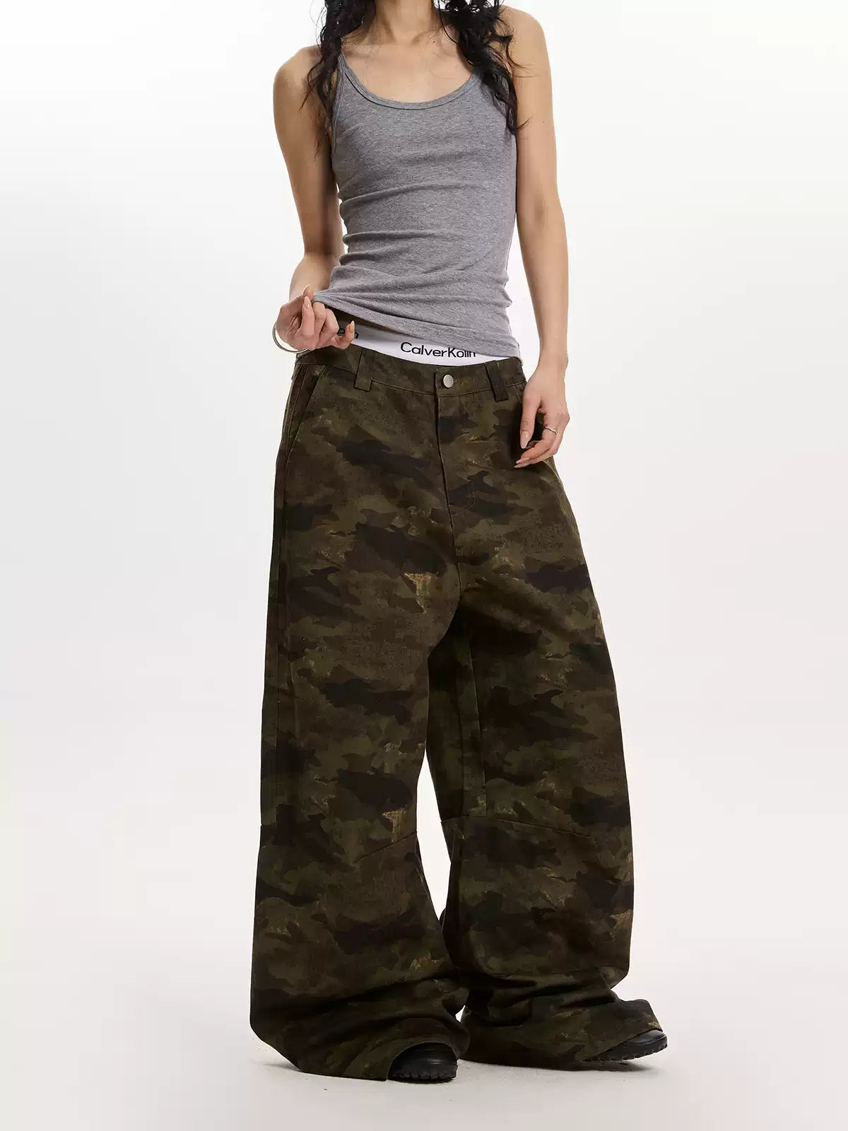 Camouflage Loose Split Ripped