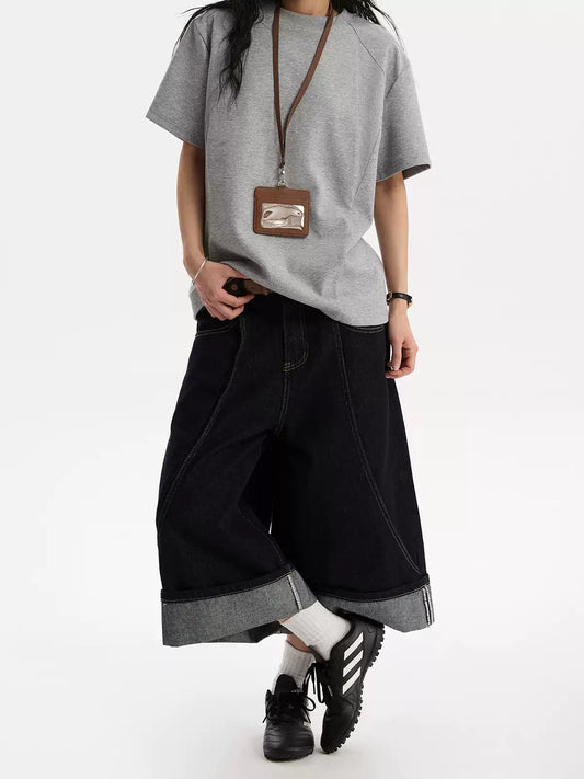 Cuffed Denim Jorts