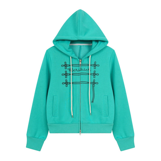 HABON Rope Print Zip-Up