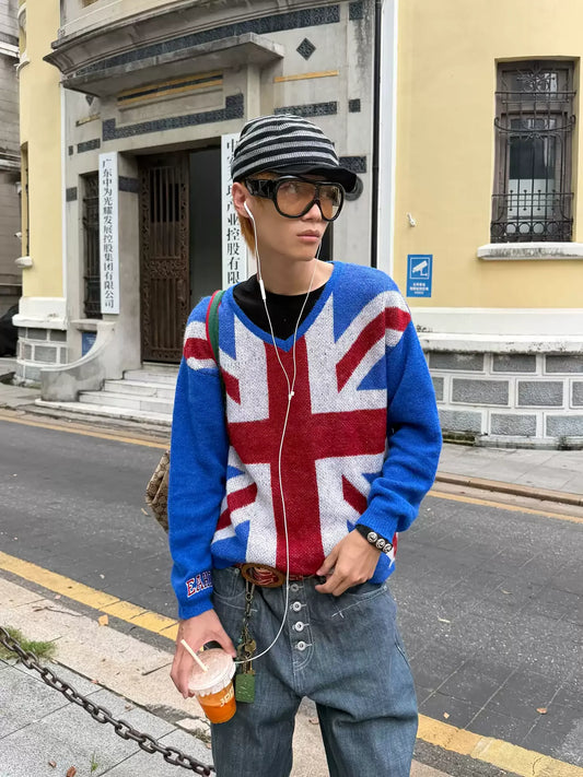 HABON British Flag Knit Sweater
