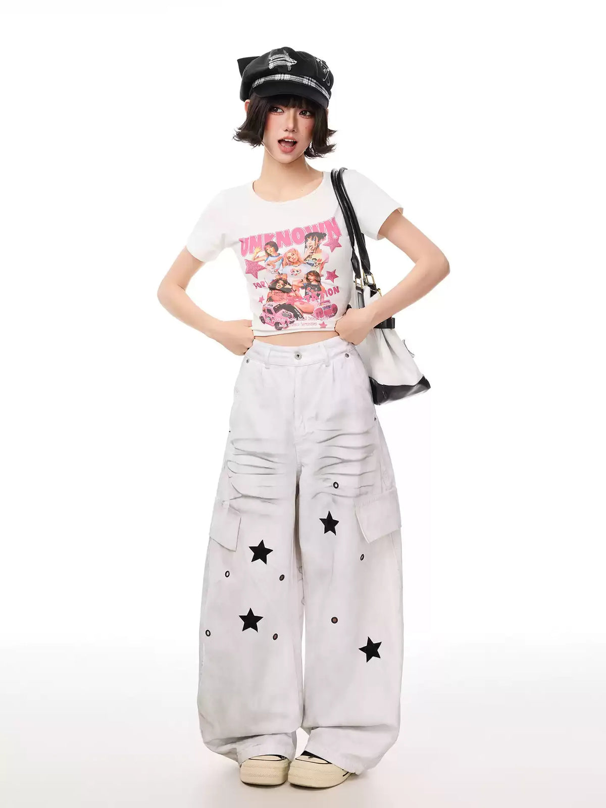 BAD UNNI Y2K- Star Patch Cargo Pants
