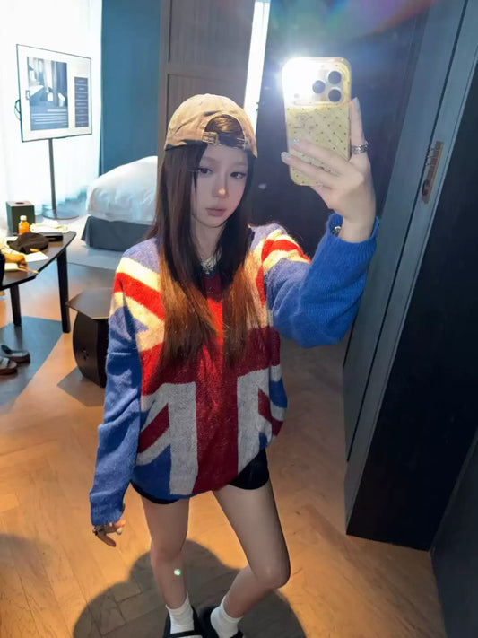 HABON British Flag Knit Sweater